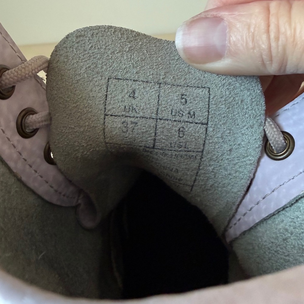 Dr. Martens Lilac Leather Combat Boots - Picture 10 of 14